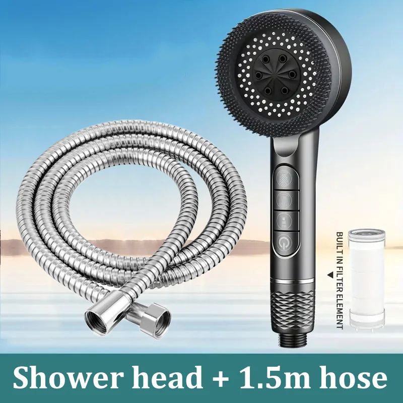 High Pressure Handheld Shower Head 4 Mode Adjustable Bathroom Set