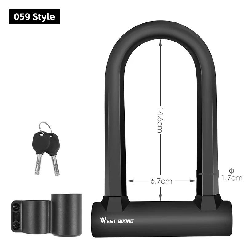 Heavy Duty U Lock with Cable and Bracket