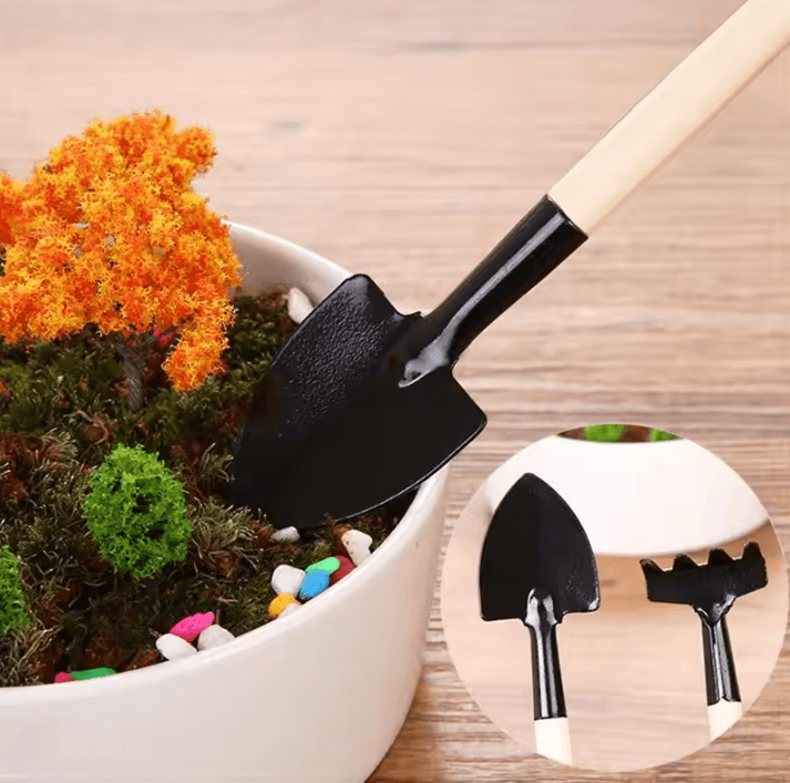 3-Piece Mini Garden Tools Set – Multi-Function Handheld Soil Shovel & Harrow Kit