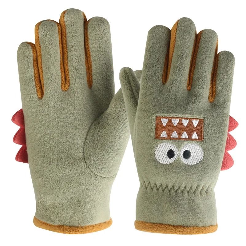 Cute Kids Winter Gloves Cartoon Polar Fleece Warm Cycling Gloves