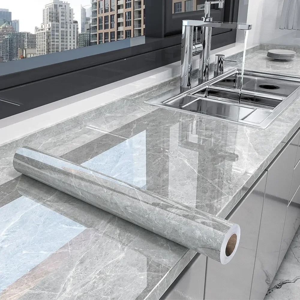 Waterproof Marble Peel and Stick Wallpaper – Modern Self-Adhesive Kitchen & Bathroom Contact Paper