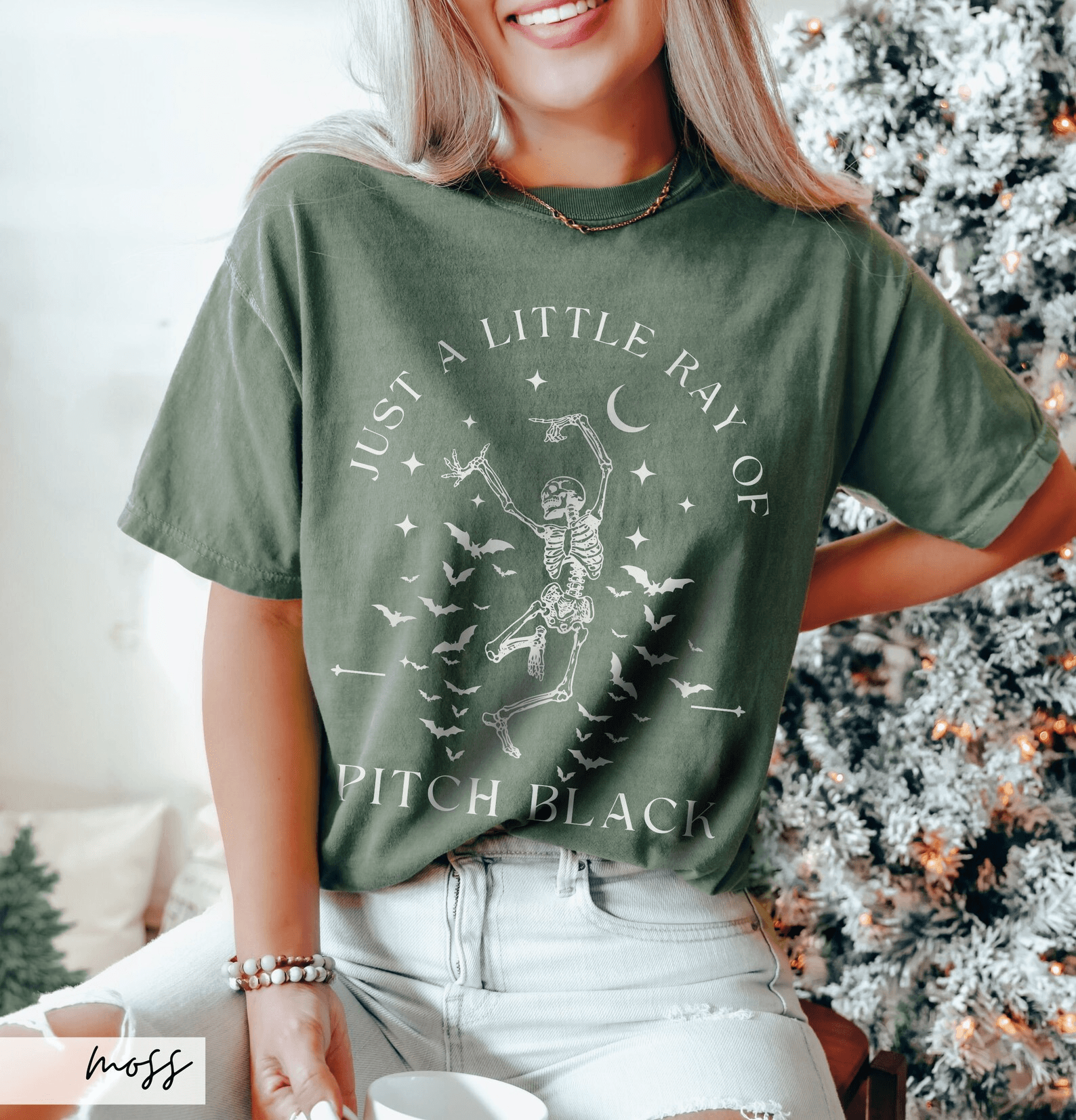 Skeleton Bat Tee | Funny Goth Emo Halloween Shirt