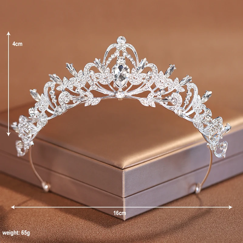 Gold-Colour Bridal Crown Tiara for Weddings and Special Occasions