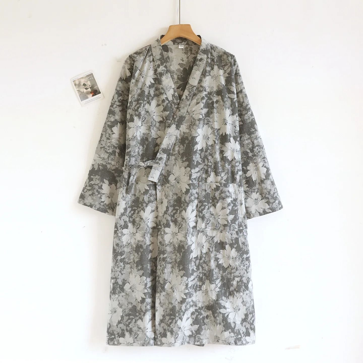 Women's Retro Jacquard Cotton Robe | Premium Kimono Cardigan & Breathable Loungewear System