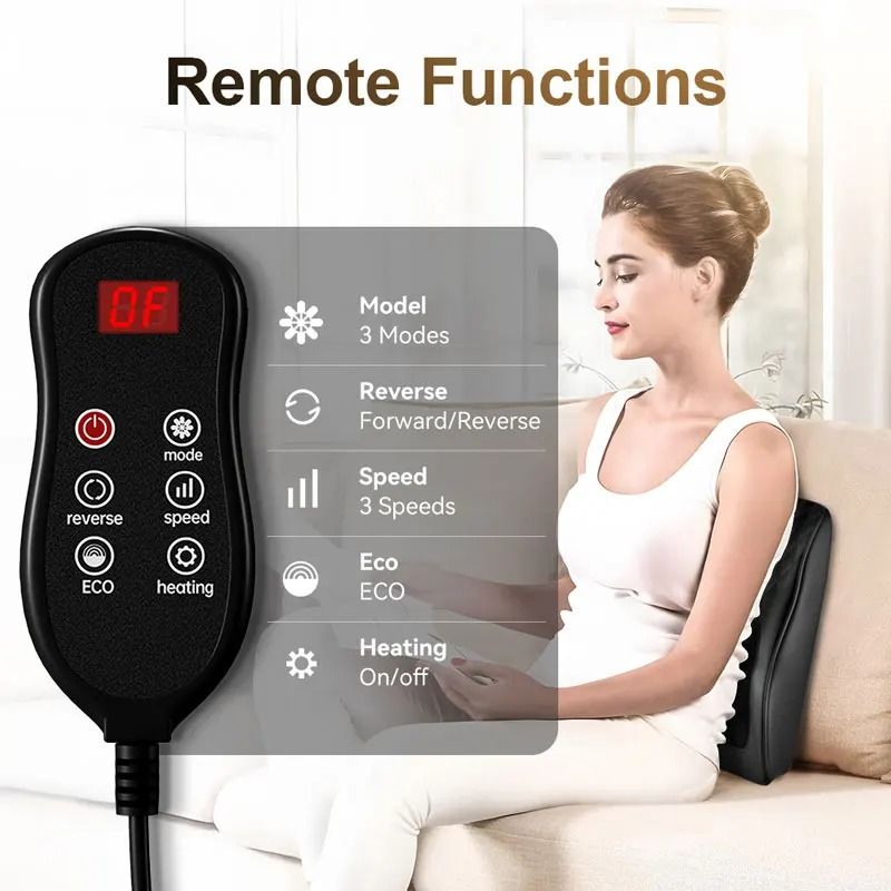 3-Speed Vibration Heating Neck Pillow Massager for Shoulder Neck Back Relief