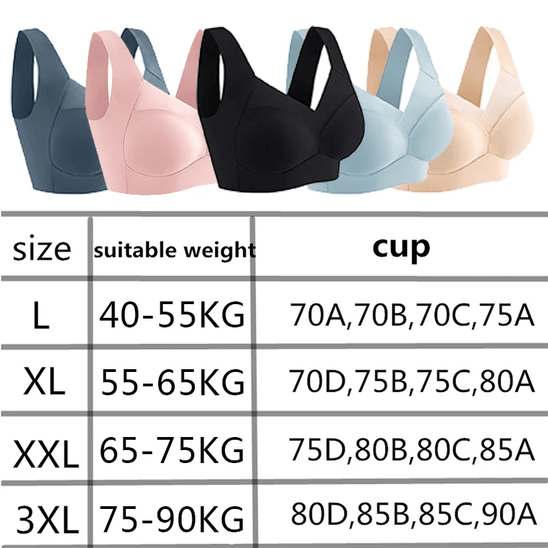 Seamless Ice Silk Plus Size Bra – One-Piece Push-Up Sports Bra with Wide Straps & Mesh Support