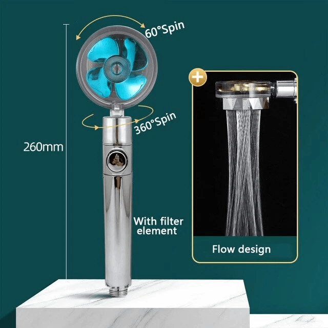 High Pressure Shower Head, Turbocharged Water Saving Design