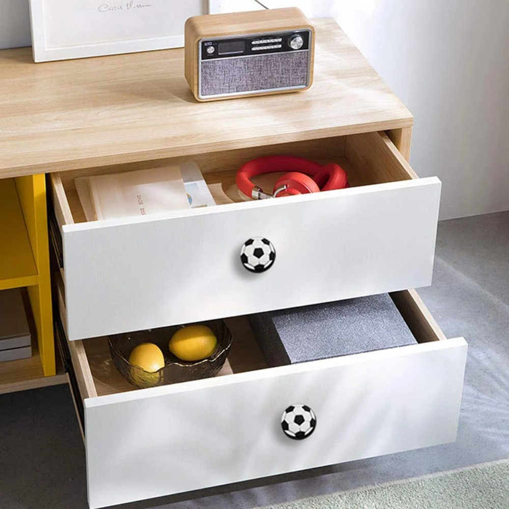 Soccer Ball Drawer Knobs Soft Rubber Kids Cabinet Handles