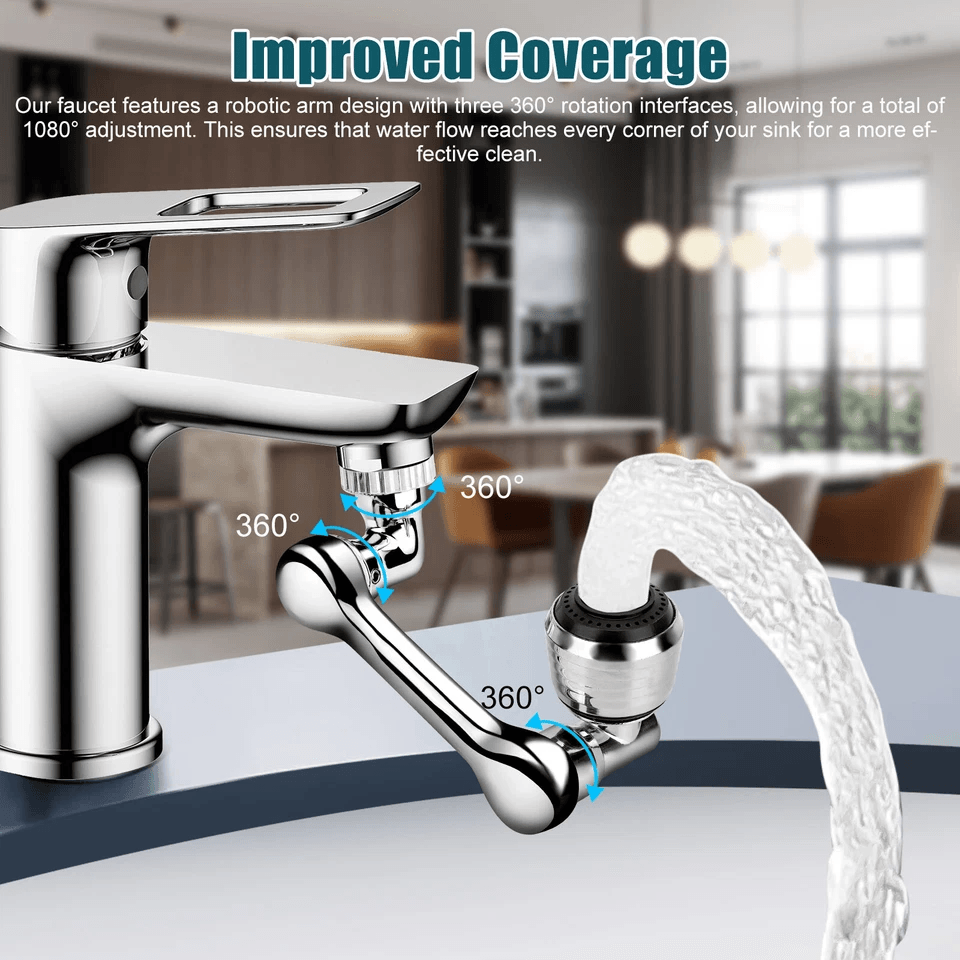 1080° Rotation Faucet Extender Aerator Tap Nozzle Splash Filter Water Saving Adapter