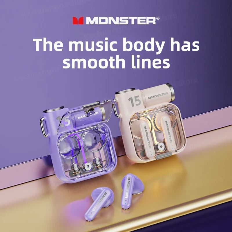 Monster XKT15 Wireless Bluetooth Earbuds with RGB Flip Cover