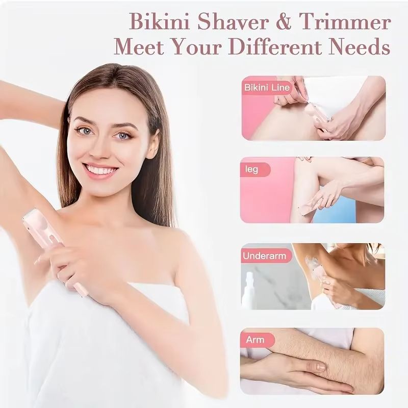 2 in 1 Women Electric Shaver and Trimmer – Dual Head Rechargeable Hair Clipper for Smooth Grooming