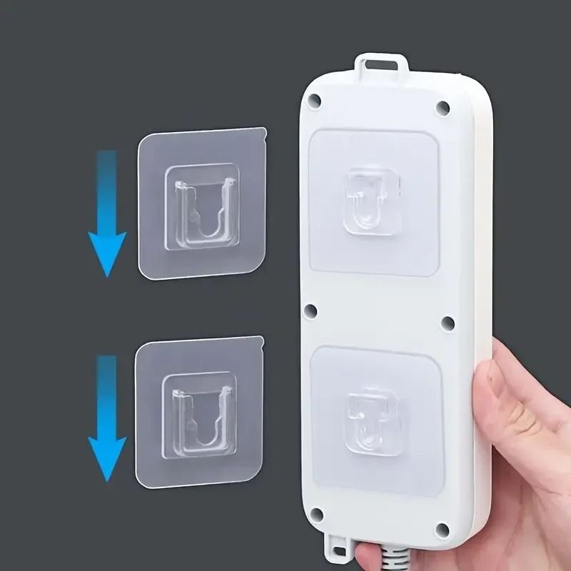 10 Pairs Strong Adhesive Hooks – No-Drill Interlocking Wall Mounts for Home Organization