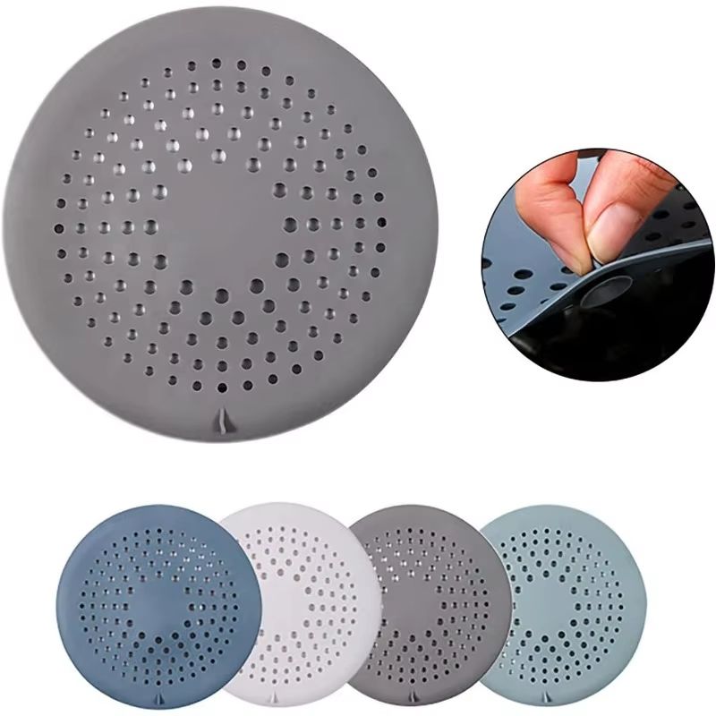 Silicone Shower Drain Hair Catcher Cover 5.9 Inch Suction Cup Anti Clog Strainer