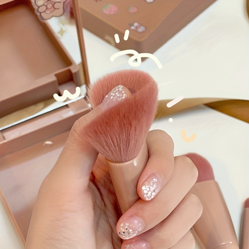 Portable Makeup Brush Set with Mirror Foldable Travel Kit