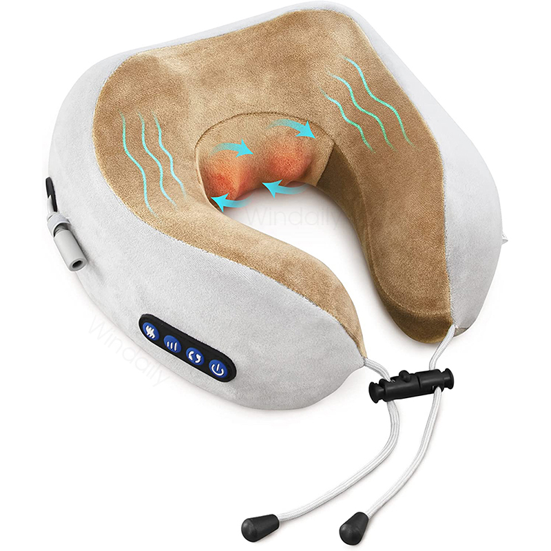 Neck Massager with Heat and Vibration U Shaped Neck and Shoulder Pillow