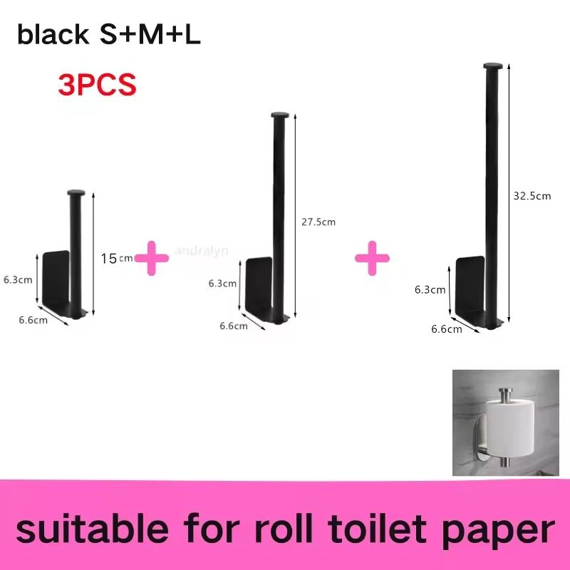 Stainless Steel Self-Adhesive Paper Towel Holder – No-Drill Toilet & Kitchen Roll Rack