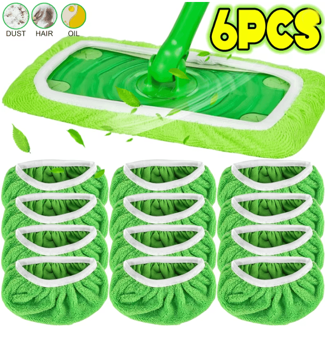 Reusable Microfiber Mop Pads for Wet and Dry Floor Cleaning