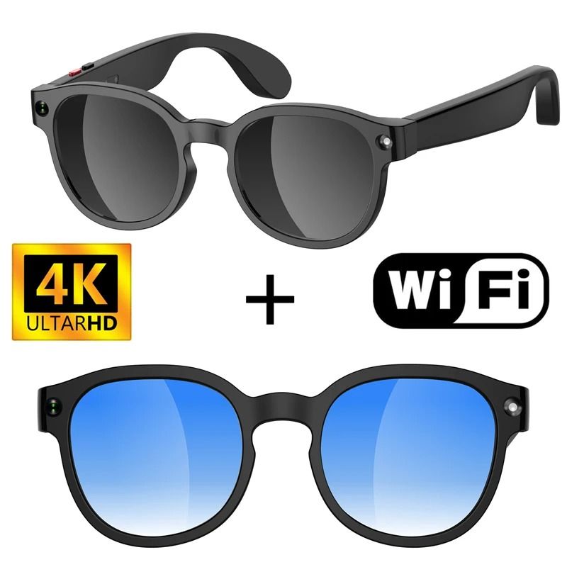 AI Smart Vision Glasses | 8MP HD Video Shooting & Voice Translation | Executive Waterproof Cam Bluetooth Sunglasses