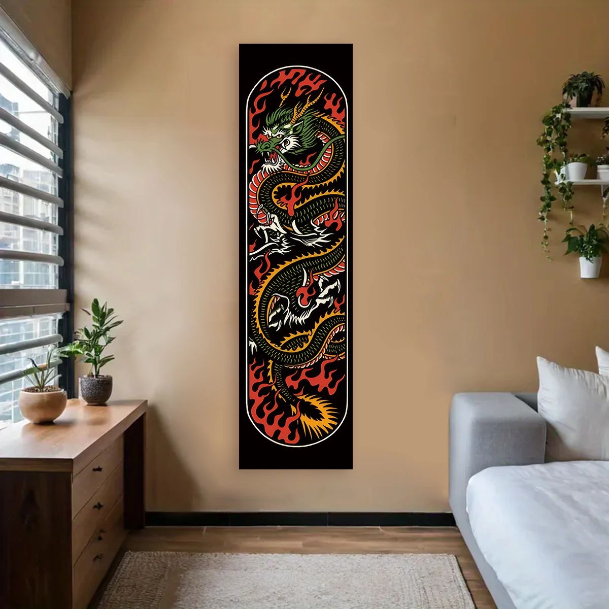 Japanese Wave Red Sun Wall Tapestry