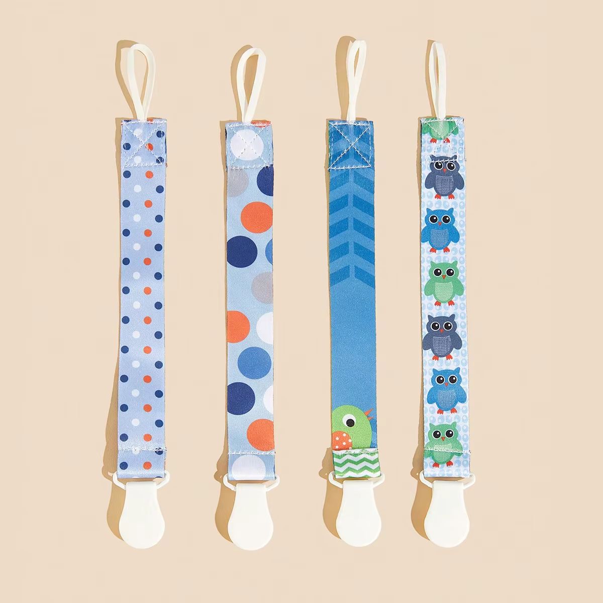 Universal Baby Pacifier Clips & Soother Chain Holders with Secure Plastic Clasps (1/4 PCS)