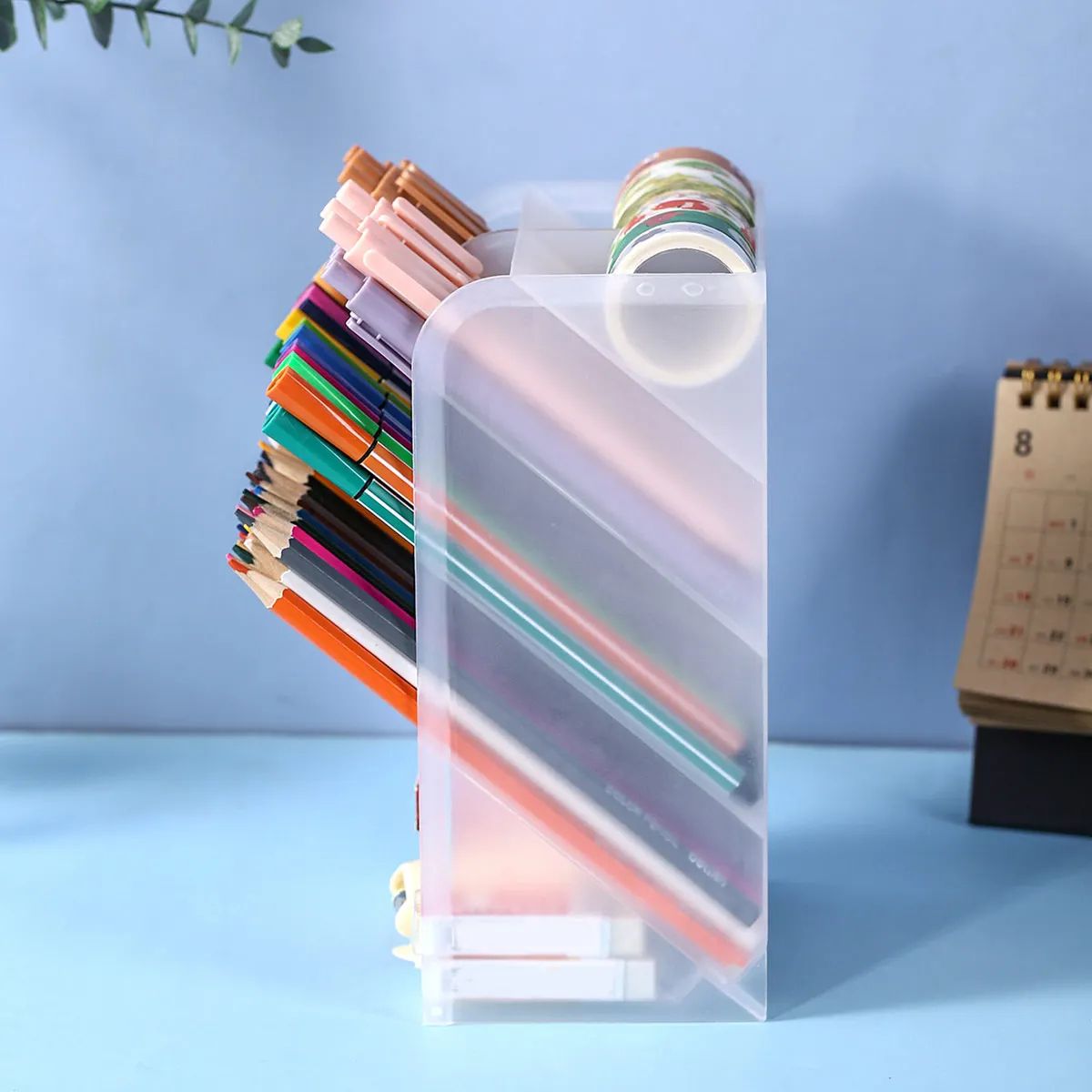 Transparent Large Capacity Multifunction Desktop Pen Holder