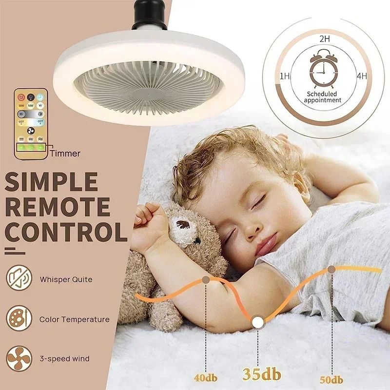 Intelligent 3 in 1 Integrated Ceiling Fan and Light