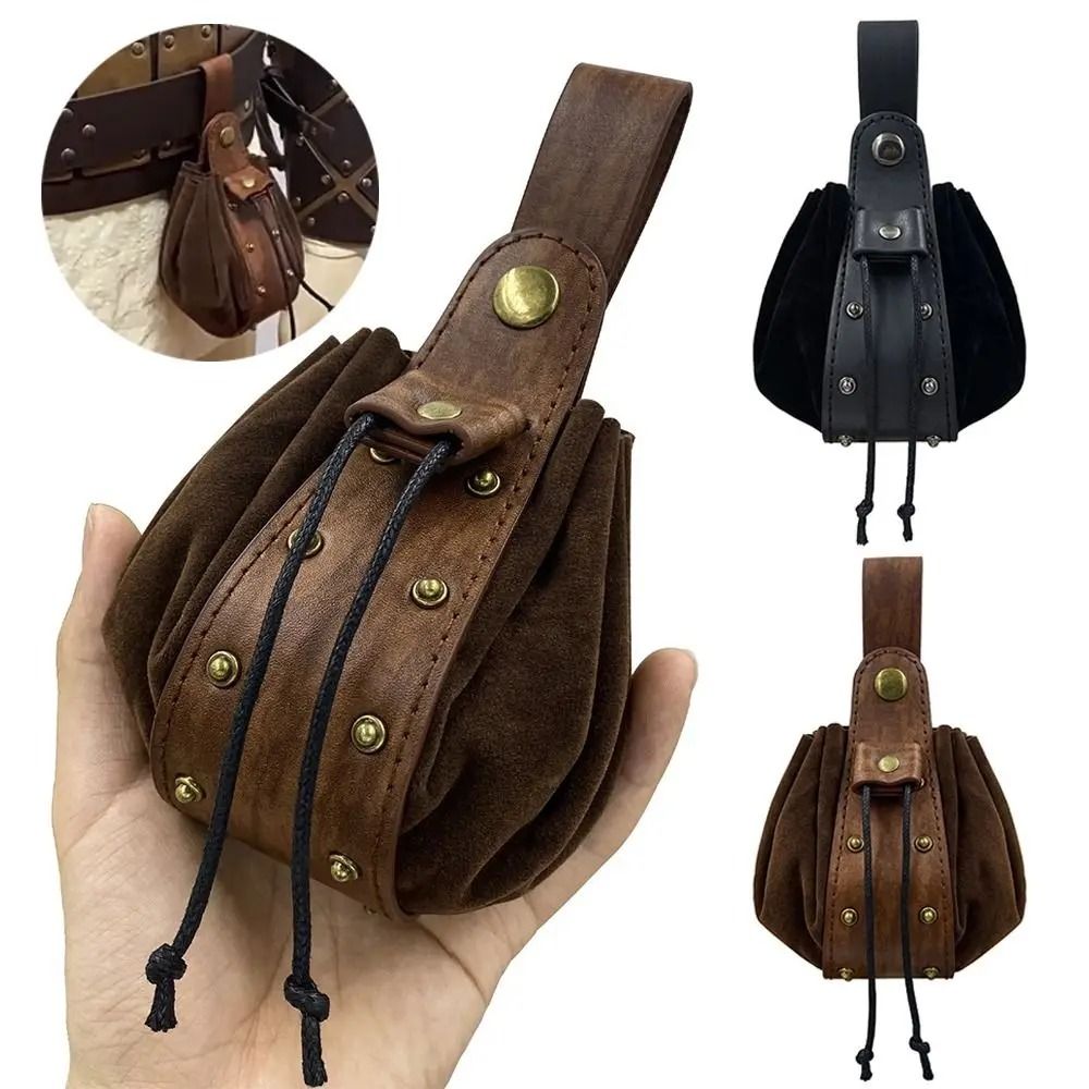 Viking Medieval Fanny Pack – Durable Drawstring Waist Bag & Vintage Coin Purse