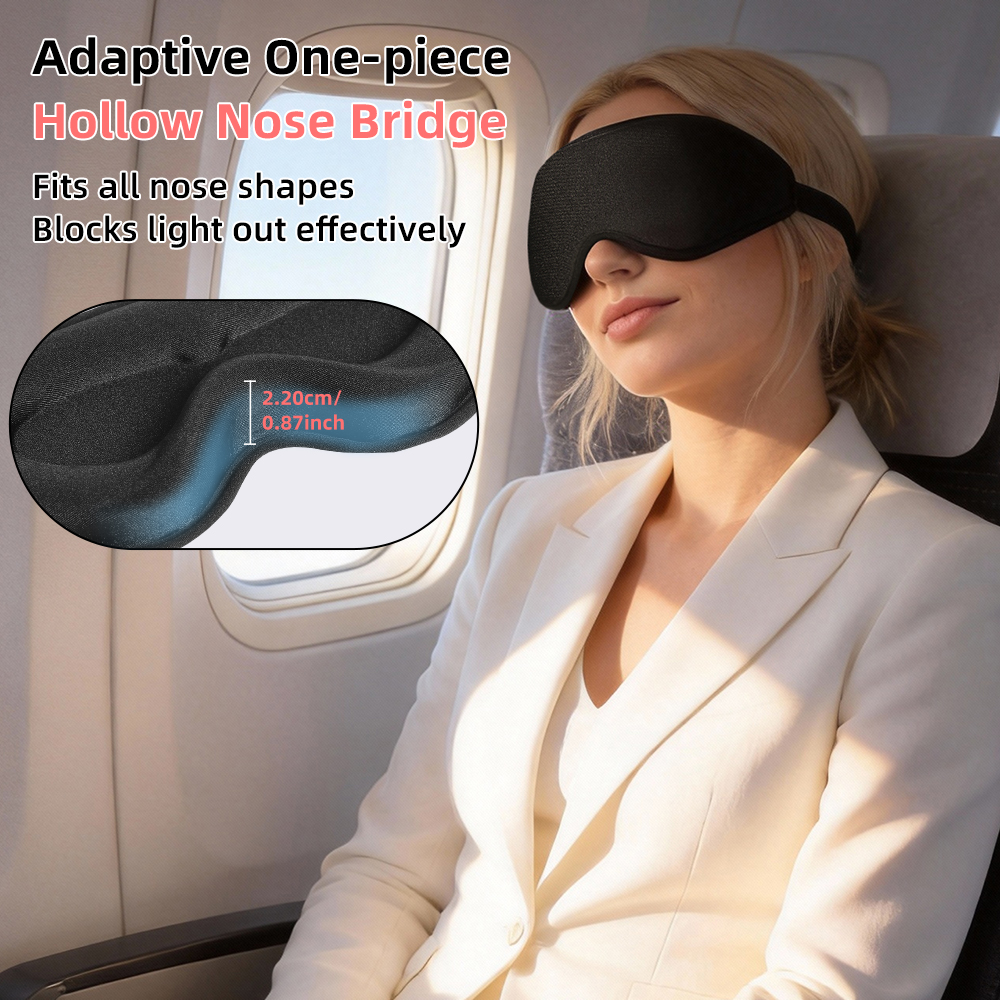 Adjustable Blackout Eye Mask Breathable Portable Sleep Mask for Travel and Home