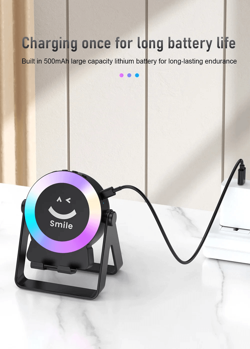 4 in 1 Wireless Bluetooth Speaker with RGB LED Light and Phone Stand