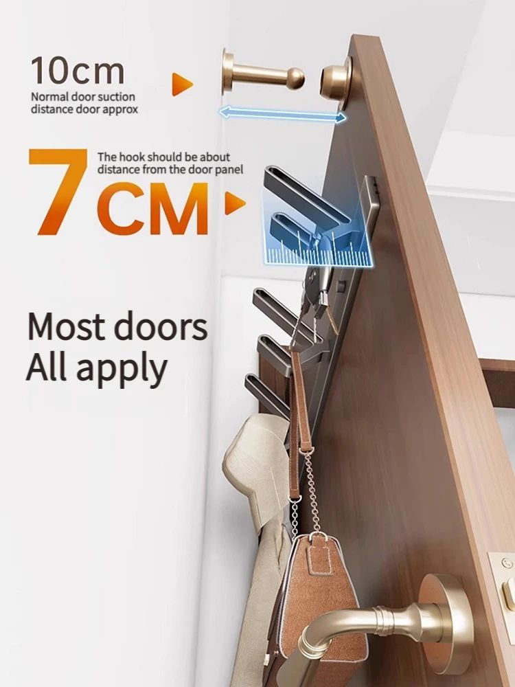 No Drill Aluminum Wall and Door Hook