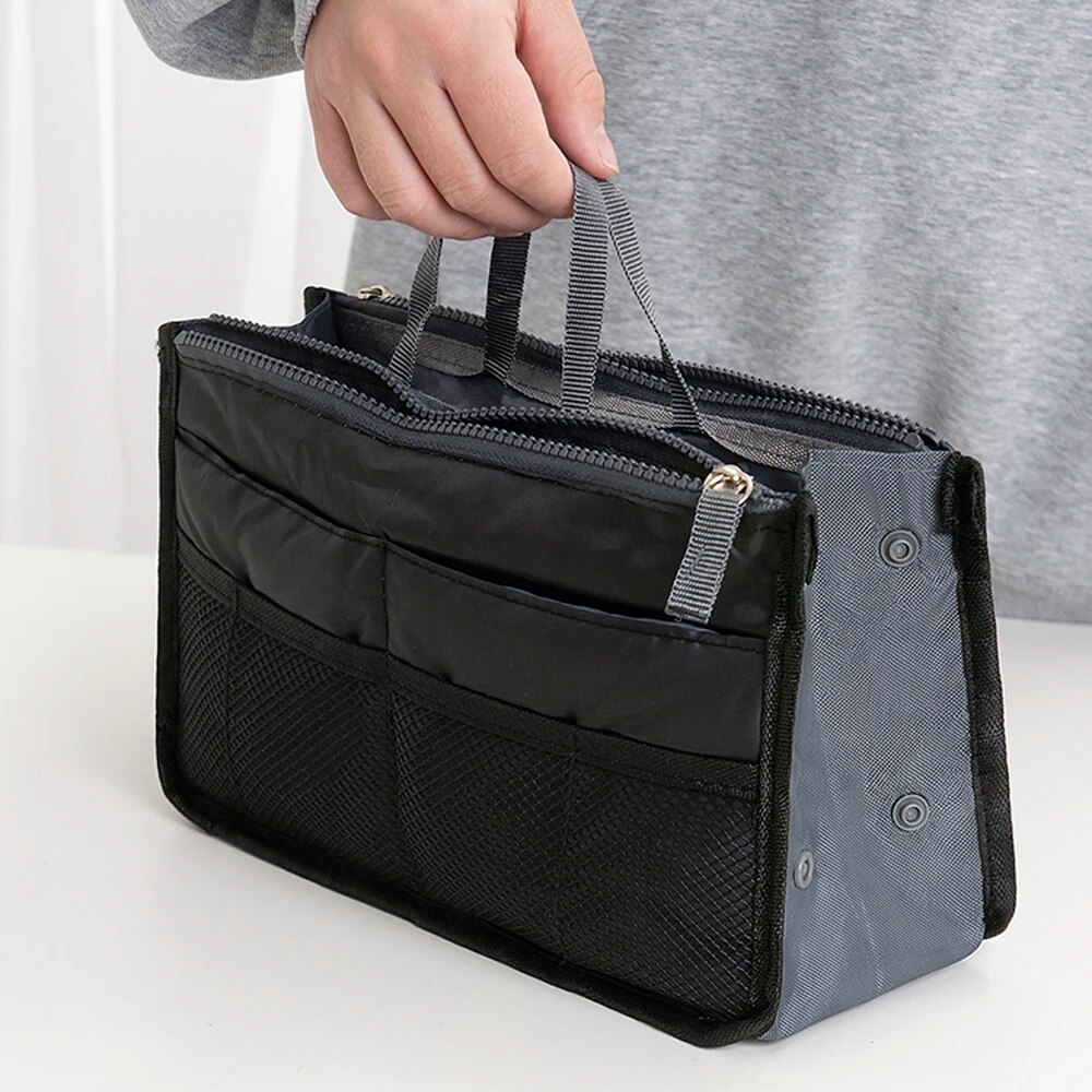 Large Capacity Makeup Bag with Double Zipper Travel Organizer