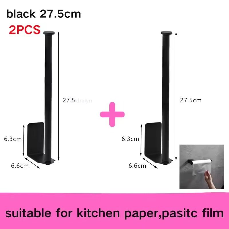 Stainless Steel Self-Adhesive Paper Towel Holder – No-Drill Toilet & Kitchen Roll Rack