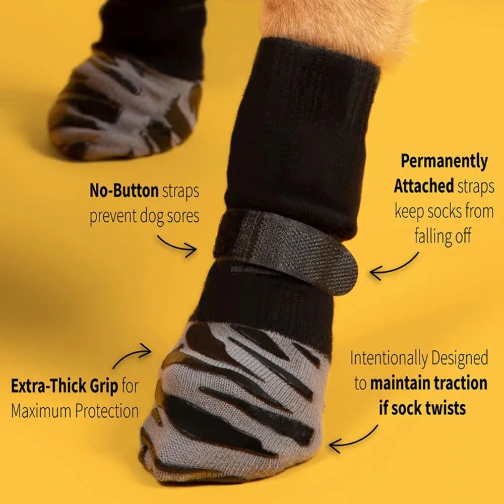 Breathable Non-Slip Dog Socks – Waterproof Anti-Shedding Paw Shoes for Medium & Large Dogs