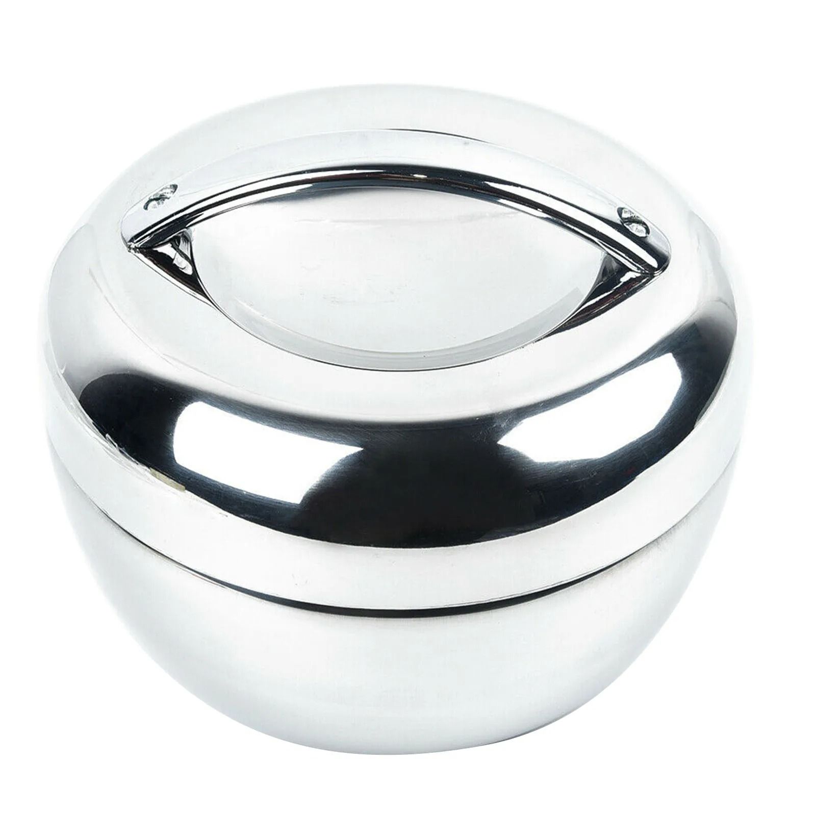 Double Layer Insulated Lunch Bento Box Stainless Steel Hot Food Container Round Noodle Bowl