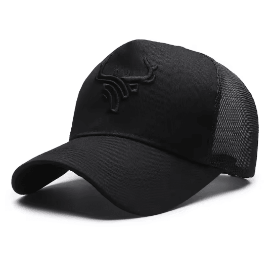 Mens Bull Embroidered Baseball Cap Breathable Summer Sun Protection Hat