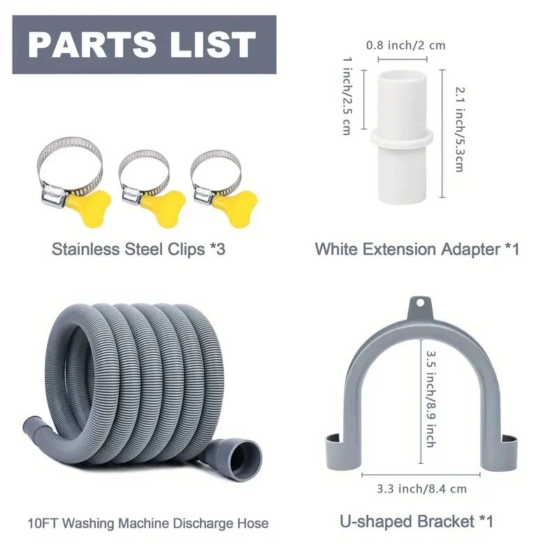 Flexible Washing Machine Drain Hose Extension