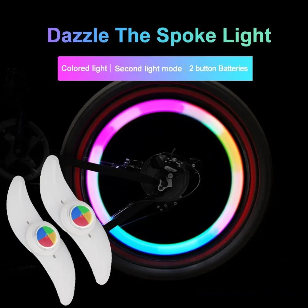 Colorful Bike Wheel Spoke Light Waterproof, MTB Balance Bicycle LED Tyre Flash Lights, Warning Cycling Lamp for Night