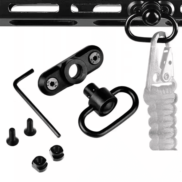 TactiLock 1.25 Inch QD Sling Swivel Mount Heavy Duty Push Button Quick Detach 360 Rotatable Two Point Sling Adapter