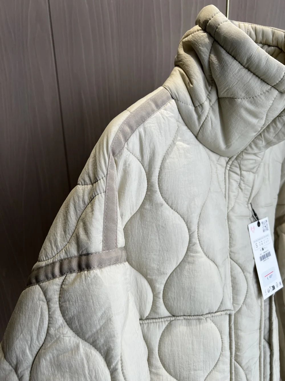 ETJ Womens Quilted Jacket with Adjustable Ties