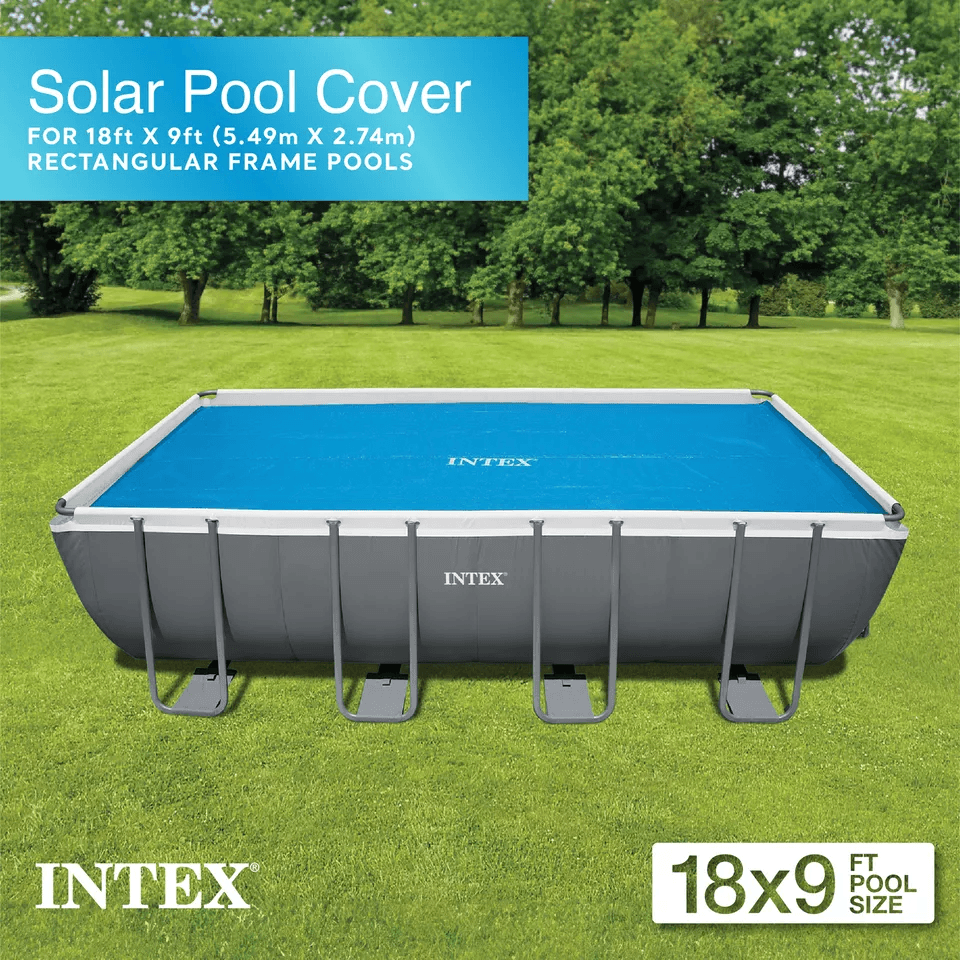 Intex Rectangular Solar Pool Cover, Heat Retention & Debris Protection for Above Ground Frame Pools