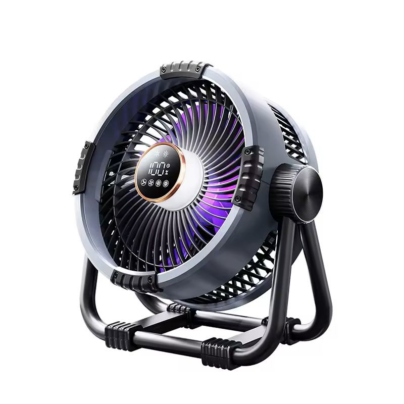 6 in 1 Camping Fan Rechargeable Ceiling Fan with LED Light and Power Bank