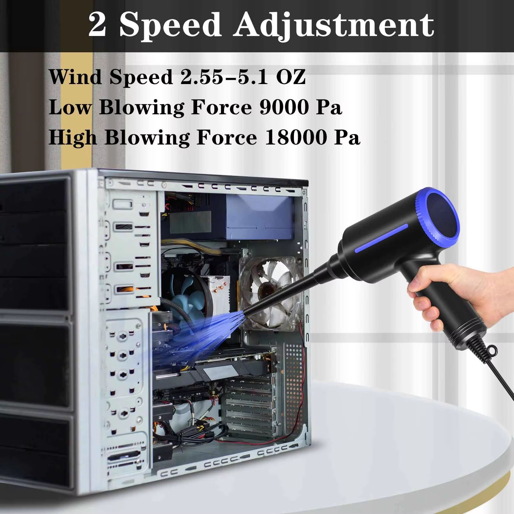 500W Electric Air Duster – Powerful Air Blower Replacing Canned Air for Computer, Keyboard & Electronics Cleaning