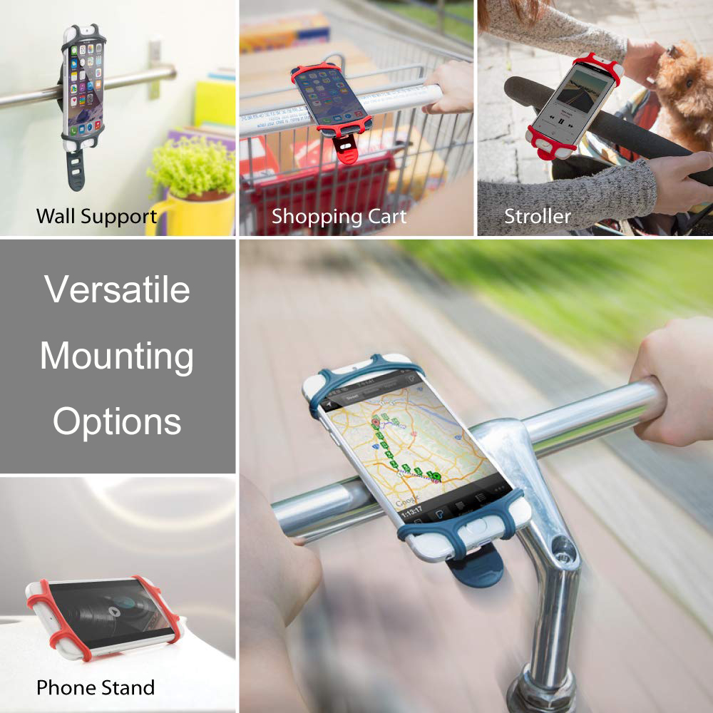 Universal Silicone Bike Phone Holder Motorcycle Handlebar Bracket Stand for Mobile Phones