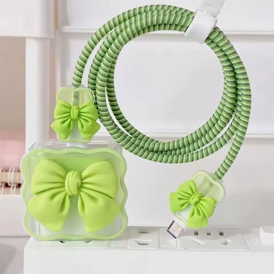 3D Silicone iPhone Charger Protection Case With Cable Guard