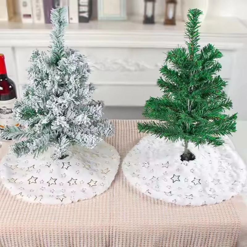 Red Snowflake Mini Christmas Tree Skirt - Tabletop Christmas Tree Mat