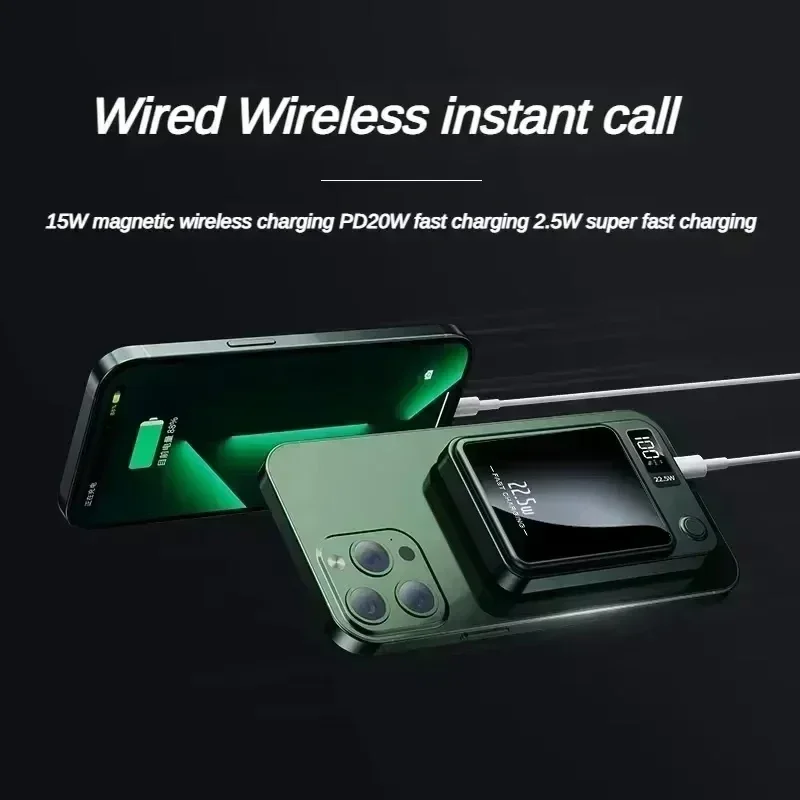 PD 20W Magnetic Wireless Power Bank, Fast Charging External Battery Charger for Samsung Huawei iPhone