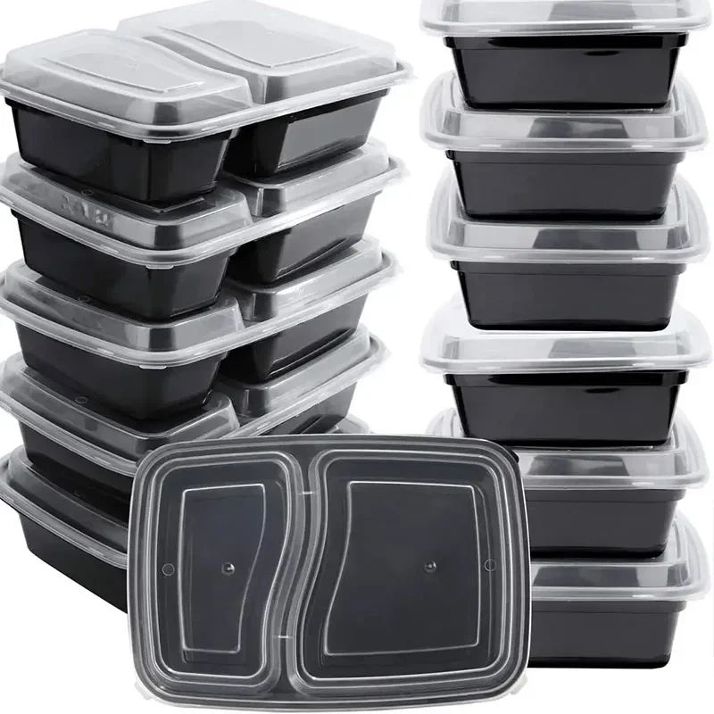 10 Sets Disposable Food Storage Containers with Lids – Microwave-Safe Stackable Kitchen & Refrigerator Boxes