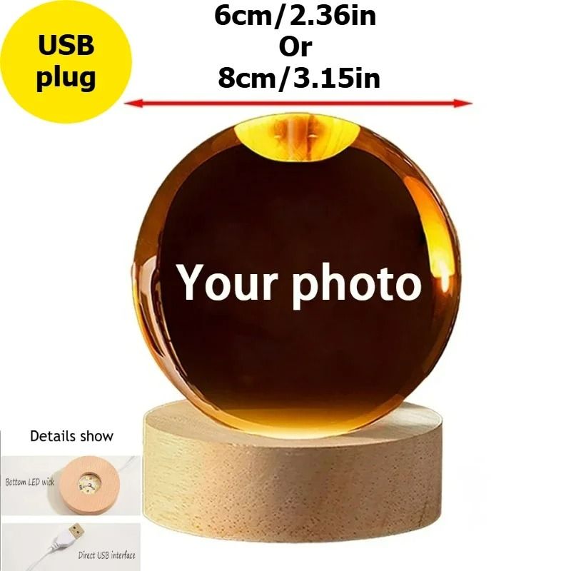 Personalized Baby Ultrasound Photo Crystal Ball Engraved Keepsake Gift