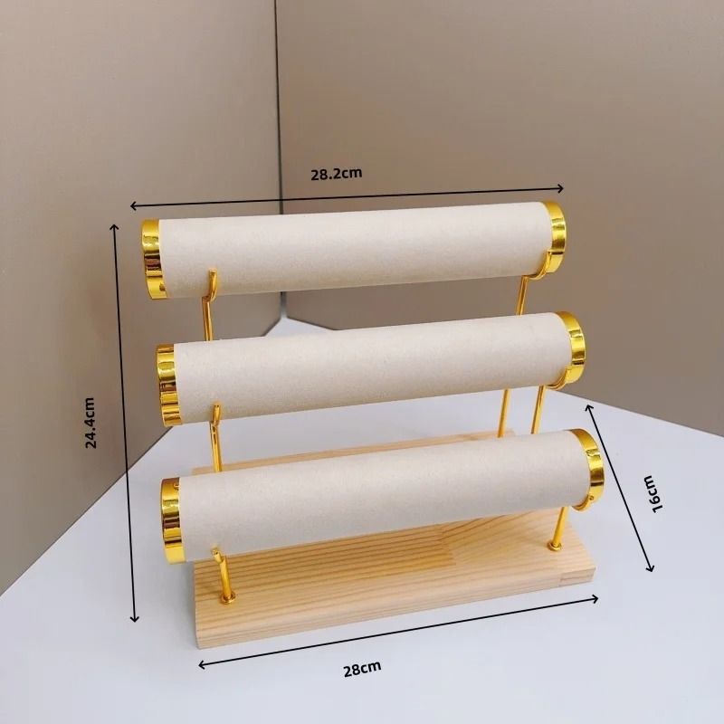 Detachable Bracelet Holder Stand Jewelry Display with Wooden Tray