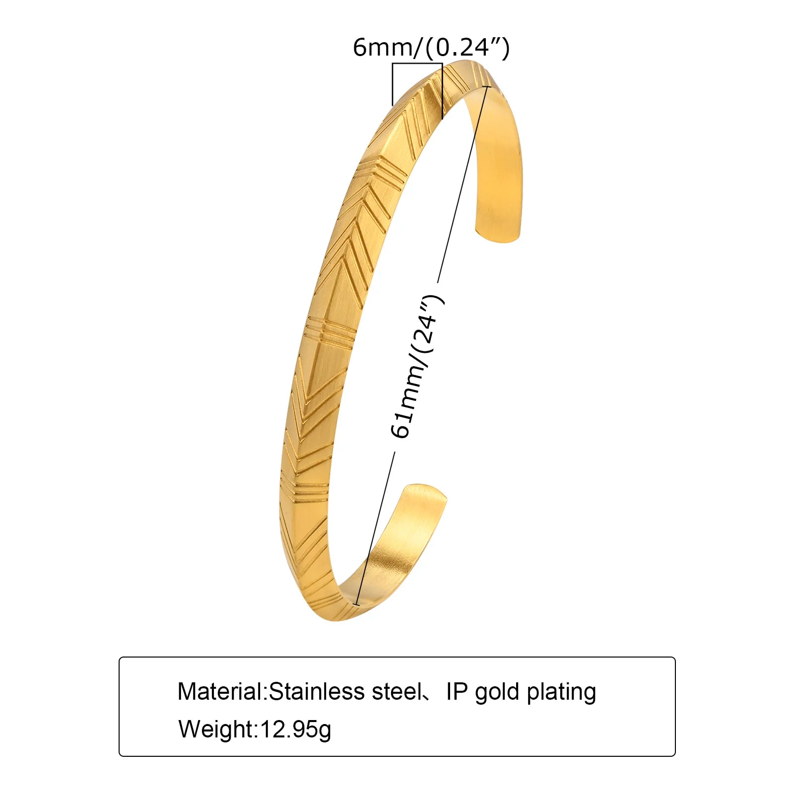 Stainless Steel Men's Thin Cuff Bracelet: Stylish Boyfriend Gift, Father's Day Present